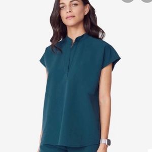 Figs Caribbean Blue Rafaela Top